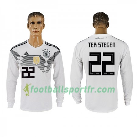 Tenue Allemagne Ter Stegen 22 Domicile Coupe du monde 2018 Maillot de Foot ML